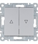 Вимикач HAGER LUMINA для жалюзі "Контактор" 1-тактовий н.в.-контакт 10А/250В срібний