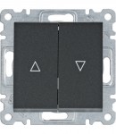 Вимикач HAGER LUMINA для жалюзі "Контактор" 1-тактовий н.в.-контакт 10А/250В чорний