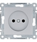 Розетка HAGER LUMINA без заземлення 16А/250В IP20 срібна