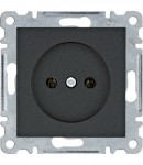 Розетка HAGER LUMINA без заземлення 16А/250В IP20 чорна
