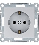 Розетка HAGER LUMINA із заземленням 16А/250В IP20 срібна