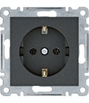 Розетка HAGER LUMINA із заземленням 16А/250В IP20 чорна