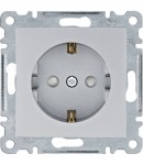 Розетка HAGER LUMINA із заземленням і з захисними шторками 16А/250В IP20 срібна