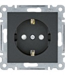 Розетка HAGER LUMINA із заземленням і з захисними шторками 16А/250В IP20 чорна