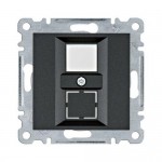 Центральная панель HAGER LUMINA двойная для RJ12/RJ45 IP20 черная