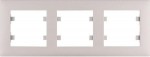 Рамка HAGER LUMINA-Intens горизонтальна тримісна срібна