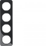 Рамка четверная HAGER-BERKER черная R.1