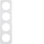 Рамка четверная HAGER-BERKER полярная белизна R.1