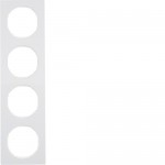 Рамка четверная HAGER-BERKER полярная белизна R.3