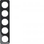 Рамка п'ятимісна HAGER-BERKER чорна R.1