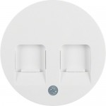 Накладка для суппортов HAGER-BERKER под два модуля RJ12/RJ45 полярная белизна R.x