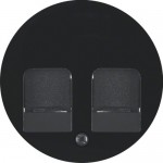 Накладка для супортів HAGER-BERKER під два модуля RJ12/RJ45 чорна R.x