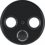 Накладка для ТВ розетки HAGER-BERKER 2/3 отверстия черная R.x