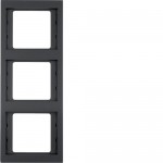 Рамка потрійна вертикальна HAGER-BERKER антрацит К.1