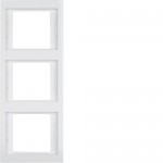 Рамка потрійна вертикальна HAGER-BERKER полярна білизна К.1