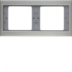 Рамка подвійна горизонтальна HAGER-BERKER нержавіюча сталь K.5