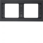 Рамка подвійна горизонтальна HAGER-BERKER антрацит К.1