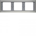 Рамка потрійна горизонтальна HAGER-BERKER нержавіюча сталь K.5