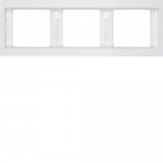 Рамка потрійна горизонтальна HAGER-BERKER полярна білизна К.1