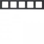 Рамка п'ятимісцева горизонтальна HAGER - BERKER антрацит К.1