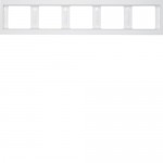 Рамка п'ятимісцева горизонтальна HAGER - BERKER полярна білизна К.1