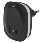 Нічник розетковий OSRAM LEDVANCE LUNETTA EDGE SEN BL 830 USB A C BK