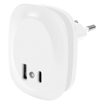 Нічник розетковий OSRAM LEDVANCE LUNETTA EDGE SEN BL 830 USB A C WT