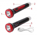 Світильник DELUX REL-107 (3.7V1.2Ah) 1+3 LED 1W/3X0.5W аварійний світлодіодний