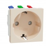 Розетка SCHNEIDER Unica NEW з/к зі шторками 16А самозажимні клеми бежева