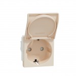 Розетка SCHNEIDER Unica NEW з/к зі шторками і кришкою 16А гвинт.заж.бежева