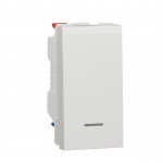 Вимикач (перемикач) SCHNEIDER Unica NEW 1 кл. з можл. підсв. 1 мод. 10А сх.6 білий