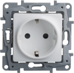 Розетка з заземленням LEGRAND Etika 2К+З біла