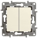 Вимикач LEGRAND Etika 2-клавішний 10АХ/250В слонова кістка