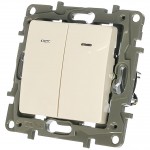 Вимикач LEGRAND Etika 2-клавішний з підсвіткою 10АХ/250В слонова кістка