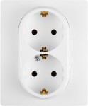 Розетка подвійна з заземленням LEGRAND Etika 2К+З біла