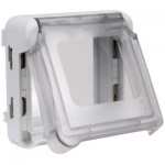 Адаптер LEGRAND Plexo для 2-модульних механізмів Mosaic з кришкою IP55 сірий