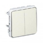 Вимикач/перемикач LEGRAND Plexo 2-клавішний (6+6) IP55 білий