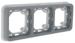 Суппорт с рамкой LEGRAND Plexo 3-местный IP55 серый