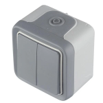 Вимикач/перемикач LEGRAND Plexo 2-клавішний накладного монтажу (6+6) IP55 сірий