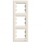 Рамка SCHNEIDER ASFORA EPH5810323 потрійна вертикальна кремова