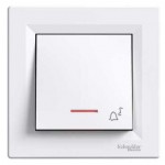 Вимикач SCHNEIDER ASFORA EPH1700121 кнопковий з підсвічуванням з символом "Дзвінок" білий