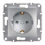 Розетка SCHNEIDER ASFORA EPH2900261 з з/к зі шторками алюміній