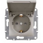 Розетка SCHNEIDER ASFORA EPH3100169 з з/к з кришкою бронза