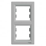 Рамка SCHNEIDER ASFORA EPH5810261 подвійна вертикальна алюміній