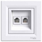 Розетка SCHNEIDER ASFORA EPH4200121 TF 2 * RJ11 подвійна білий