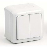 Вимикач LEGRAND Forix 2-клавішний зовнішнього монтажу (сх.5) IP44 білий