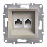 Розетка SCHNEIDER ASFORA EPH4400169 комп. 2 * RJ45 кат.5е подвійна бронза