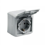 Розетка з з/к LEGRAND Forix 16А з кришкою та шторками IP44 зовнішнього монтажу сіра