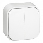 Вимикач LEGRAND Forix 2-клавішний зовнішнього монтажу (сх.5) IP20 білий