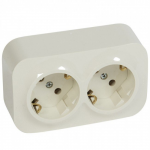 Розетка подвійна з з/к LEGRAND Forix 16А IP20 зовнішнього монтажу слонова кістка